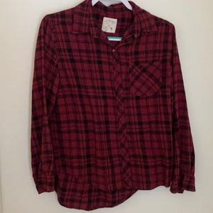 Maroon and black flannel